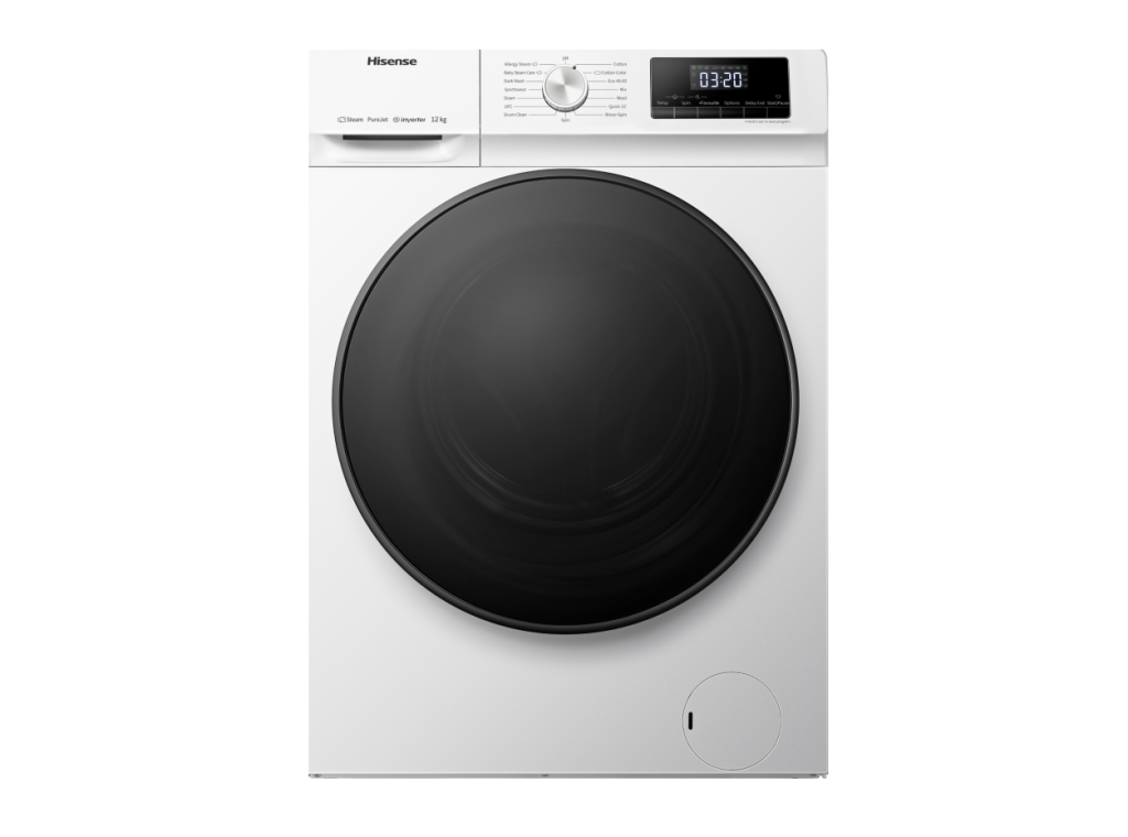 ماشین لباسشویی هایسنس مدل WFQA1214EVJ ظرفیت ۱۲ کیلوگرم | موتور اینورتر، شست‌وشوی آب گرم و طراحی مدرن